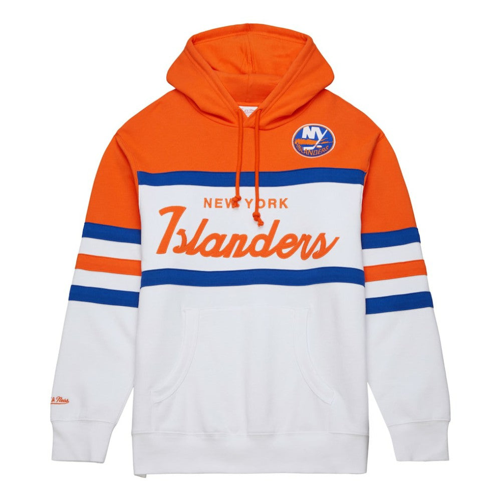 New York Islanders Mitchell & Ness Head Coach Pullover Hoodie White/Orange