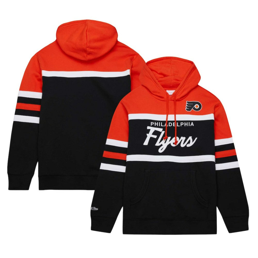Philadelphia Flyers Mitchell & Ness Head Coach Pullover Hoodie Black/Orange