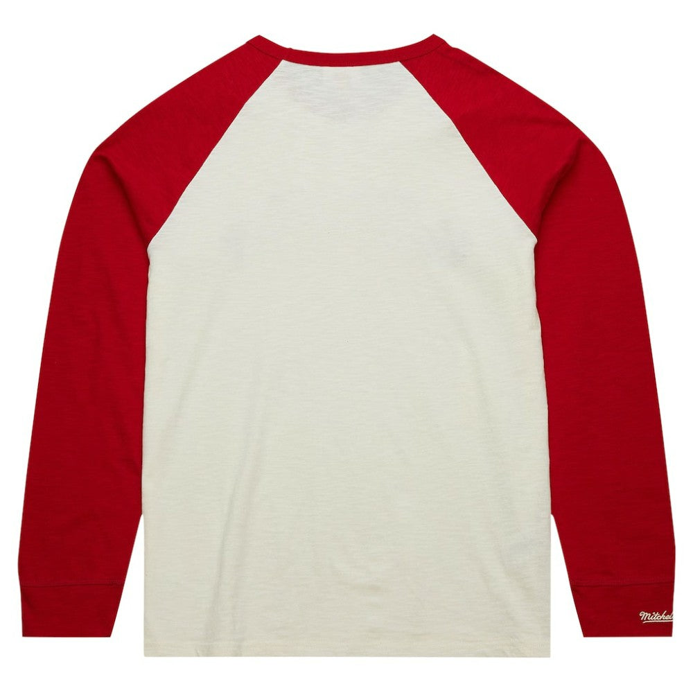 Chicago Blackhawks Mitchell & Ness Legendary Slub Vintage Raglan Long Sleeve T-Shirt Cream