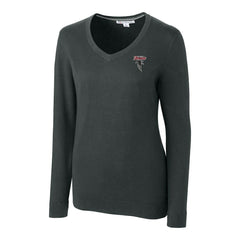 Atlanta Falcons Cutter & Buck Women's Throwback Logo Lakemont Tri-Blend V-Neck Pullover Sweater - Heather Charcoal online