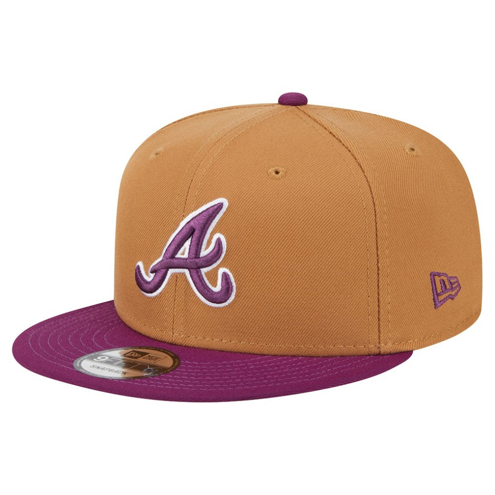 Atlanta Braves Color Pack Two-Tone 9FIFTY Snapback Hat - Brown/Purple | New Era