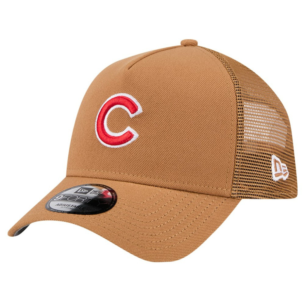 Chicago Cubs A-Frame Trucker 9FORTY Adjustable Hat - Brown | New Era