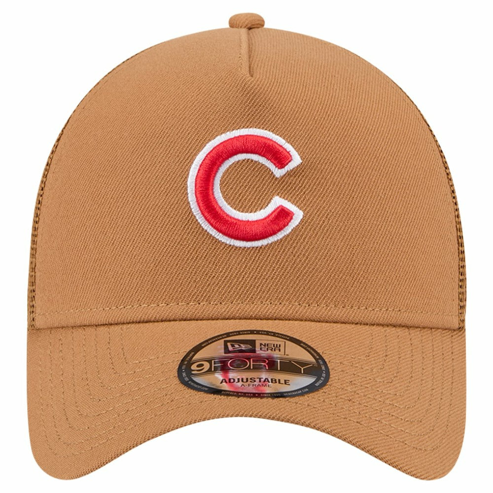 Chicago Cubs A-Frame Trucker 9FORTY Adjustable Hat - Brown | New Era
