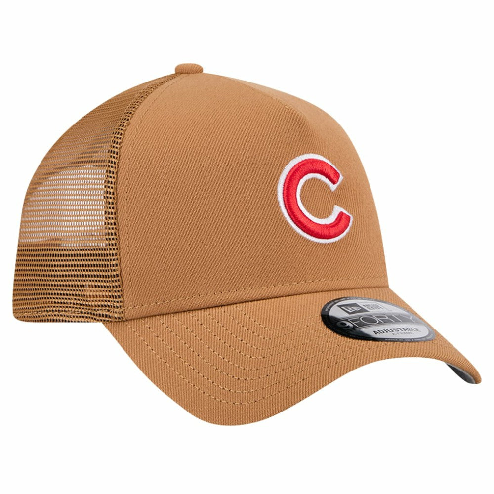 Chicago Cubs A-Frame Trucker 9FORTY Adjustable Hat - Brown | New Era