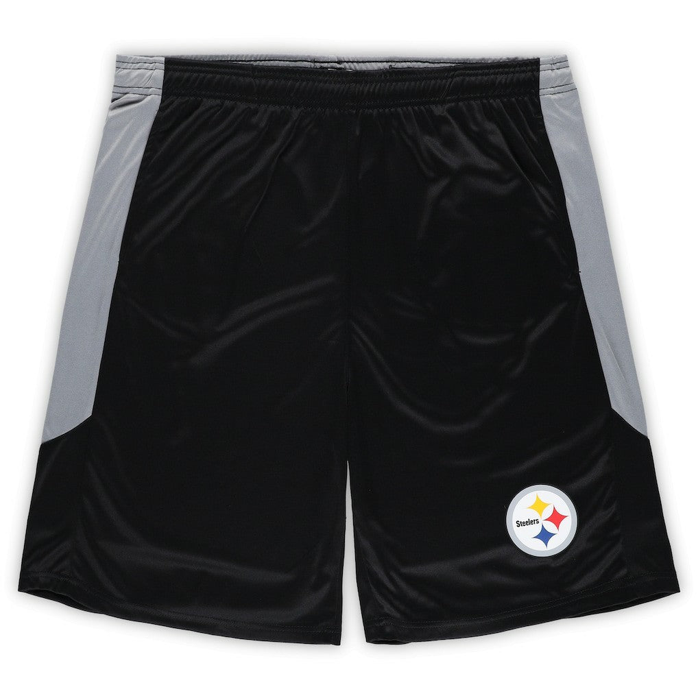 Pittsburgh Steelers Big & Tall Team Logo Shorts - Black sale