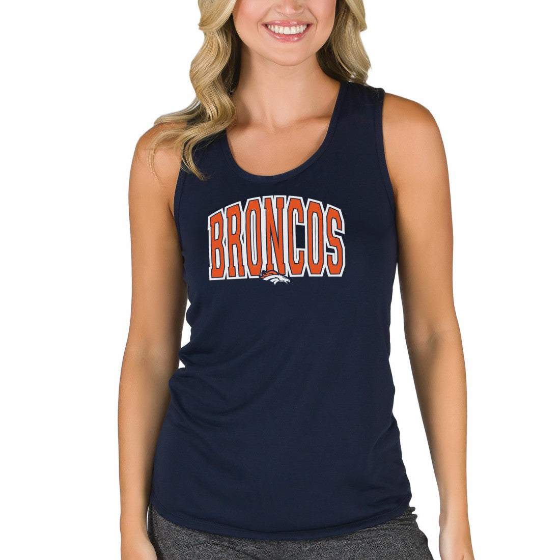Denver Broncos Concepts Sport Women's Marathon Racer Back Tank Top - Navy outlet