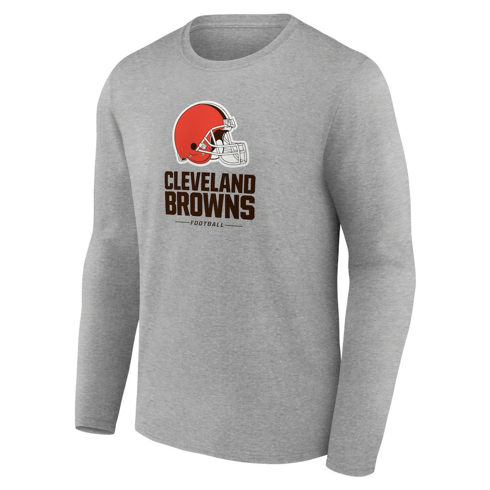 Cleveland Browns Team Lockup Long Sleeve T-Shirt - Gray for sale