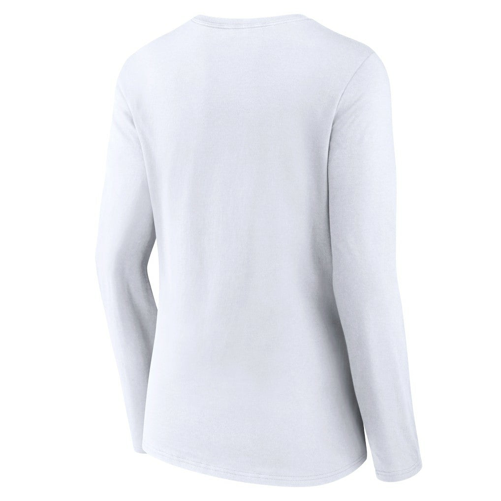 Cleveland Browns Women's Team Lockup Long Sleeve V-Neck T-Shirt - White cheap