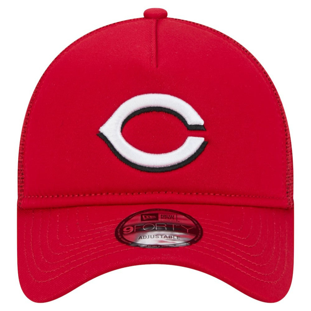 Cincinnati Reds 9FORTY A-Frame Trucker Adjustable Hat - Red | New Era