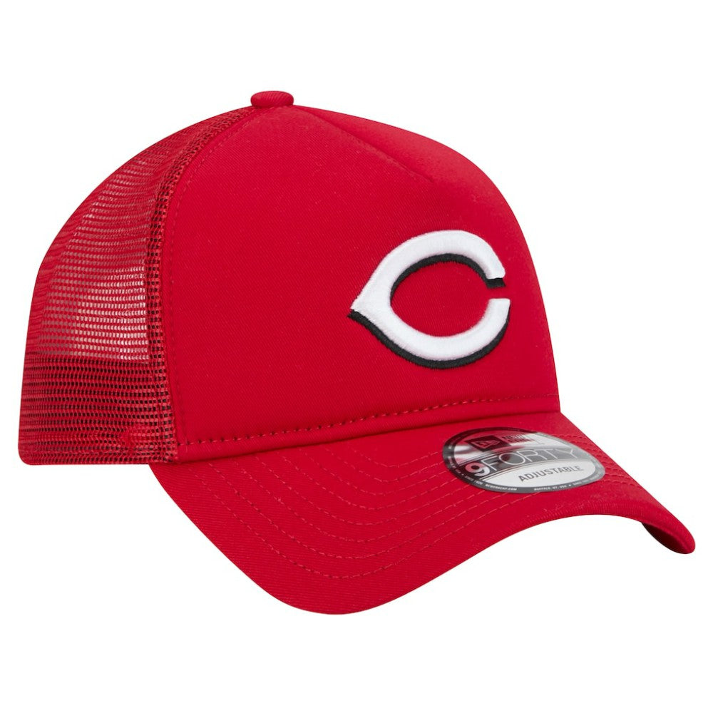 Cincinnati Reds 9FORTY A-Frame Trucker Adjustable Hat - Red | New Era
