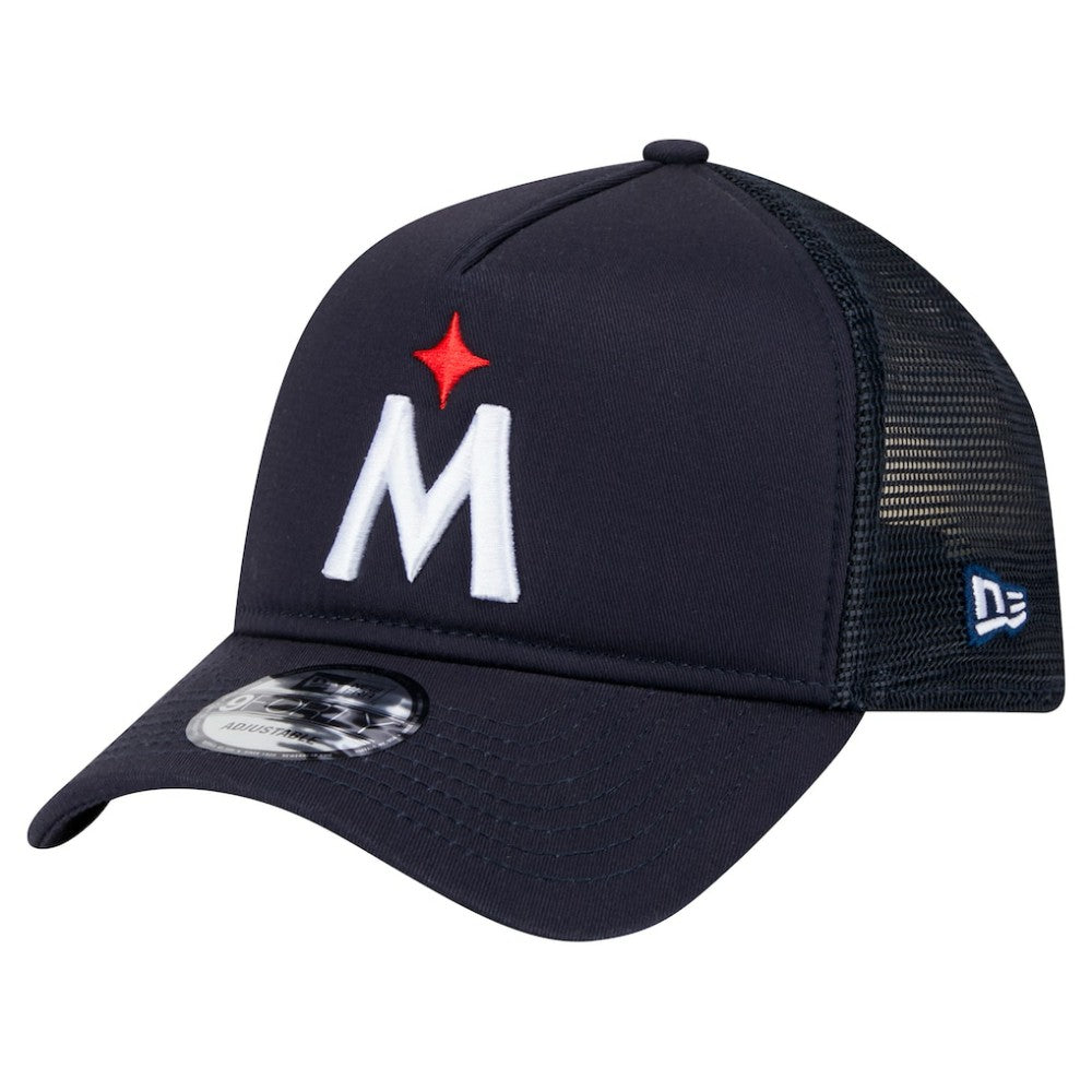 Minnesota Twins 9FORTY A-Frame Trucker Adjustable Hat - Navy | New Era