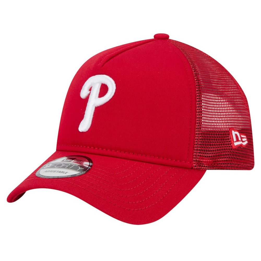 Philadelphia Phillies 9FORTY A-Frame Trucker Adjustable Hat - Red | New Era