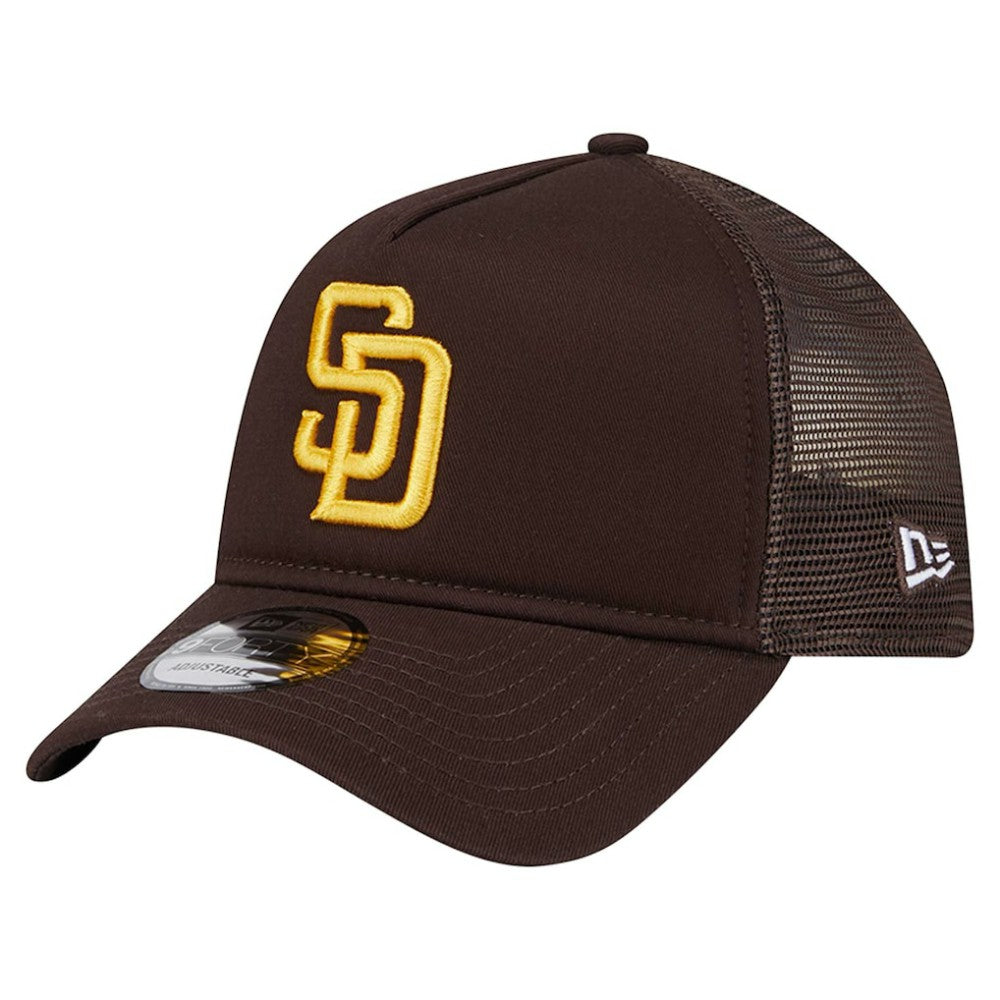 San Diego Padres 9FORTY A-Frame Trucker Adjustable Hat - Brown | New Era