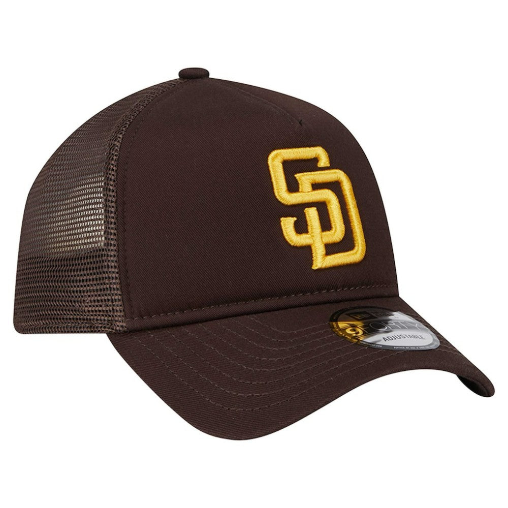 San Diego Padres 9FORTY A-Frame Trucker Adjustable Hat - Brown | New Era