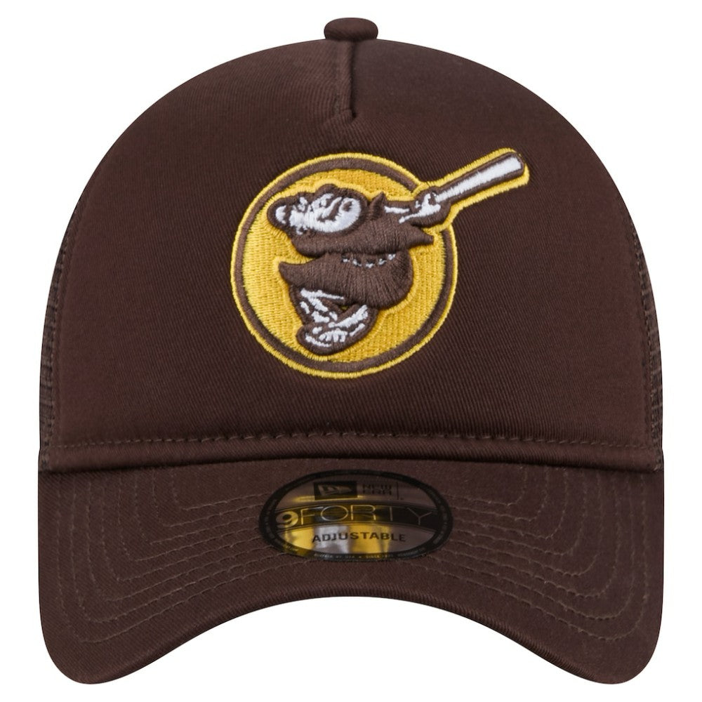 San Diego Padres 9FORTY A-Frame Trucker Adjustable Hat - Brown | New Era