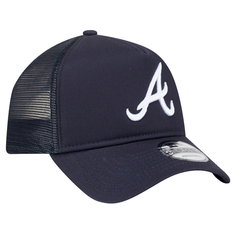 Atlanta Braves 9FORTY A-Frame Trucker Adjustable Hat - Navy | New Era