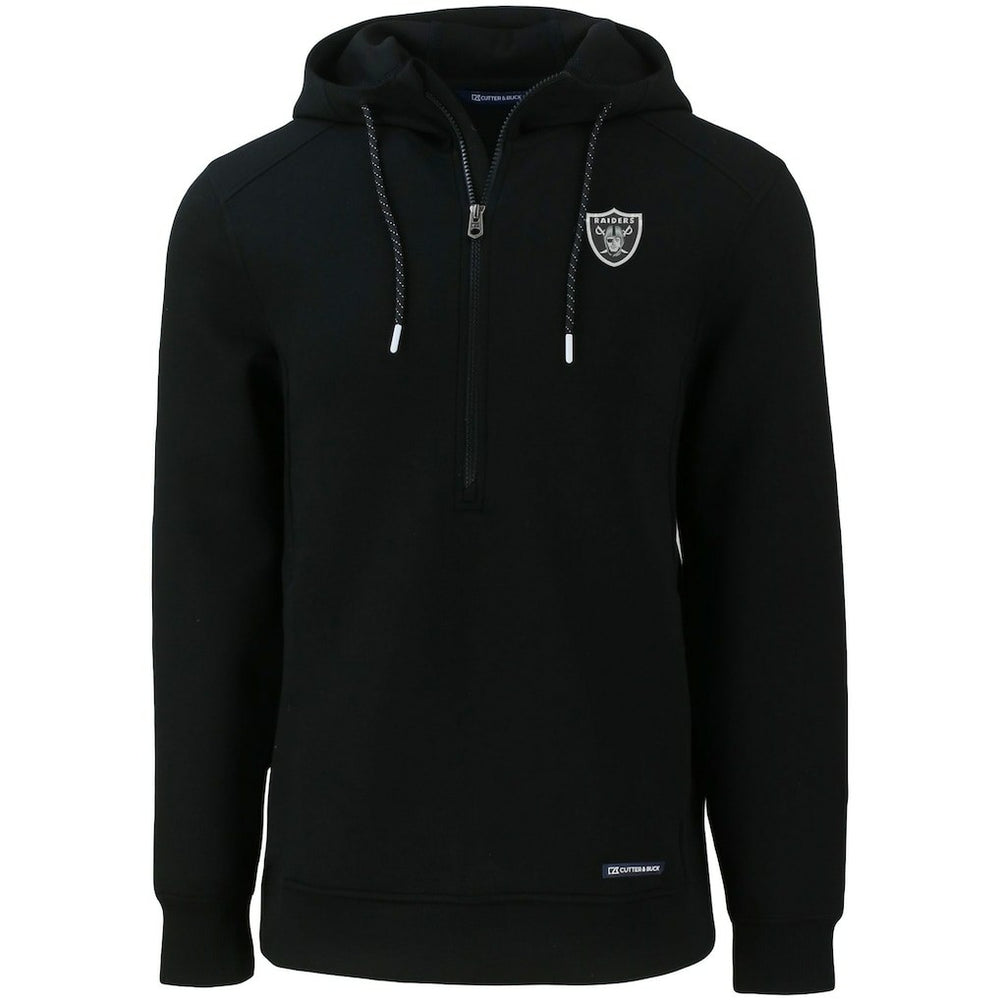 Las Vegas Raiders Cutter & Buck Primary Mark Roam Eco Recycled Half-Zip Pullover Hoodie - Black sale