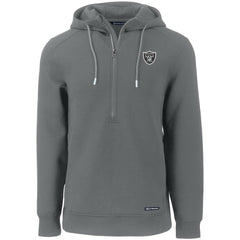 Las Vegas Raiders Cutter & Buck Primary Mark Roam Eco Recycled Half-Zip Pullover Hoodie - Gray on sale