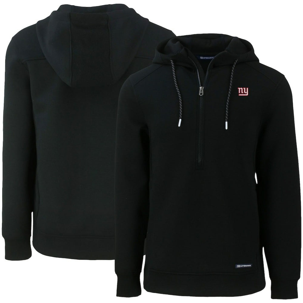 New York Giants Cutter & Buck Primary Mark Roam Eco Recycled Half-Zip Pullover Hoodie - Black on sale
