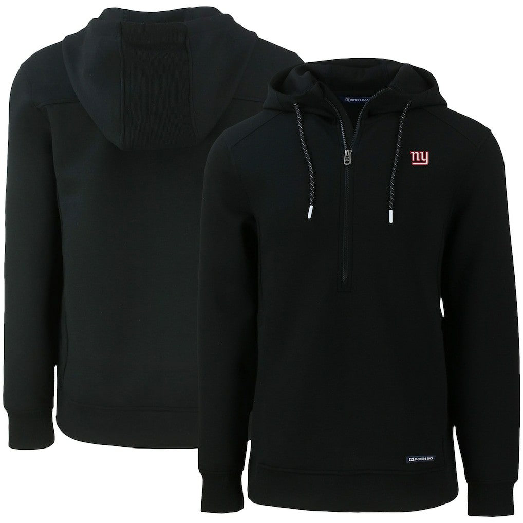 New York Giants Cutter & Buck Primary Mark Roam Eco Recycled Half-Zip Pullover Hoodie - Black on sale