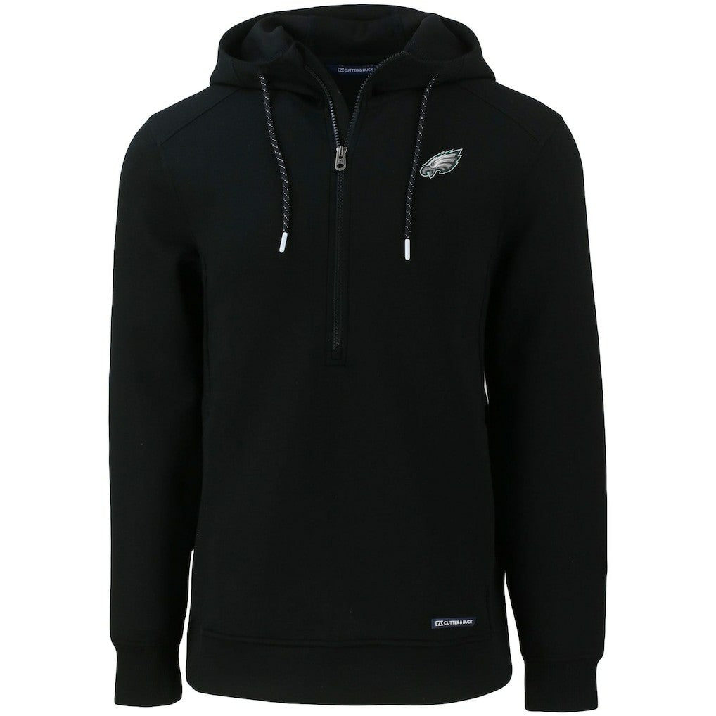 Philadelphia Eagles Cutter & Buck Primary Mark Roam Eco Recycled Half-Zip Pullover Hoodie - Black discount