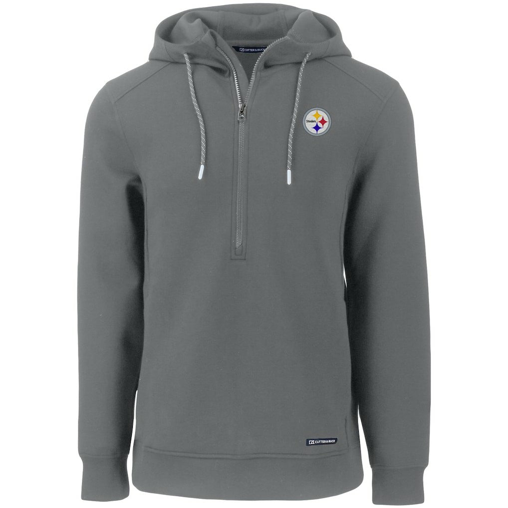 Pittsburgh Steelers Cutter & Buck Primary Mark Roam Eco Recycled Half-Zip Pullover Hoodie - Gray sale