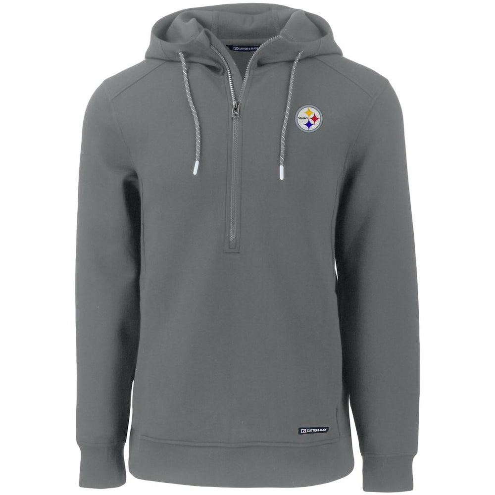 Pittsburgh Steelers Cutter & Buck Primary Mark Roam Eco Recycled Half-Zip Pullover Hoodie - Gray sale