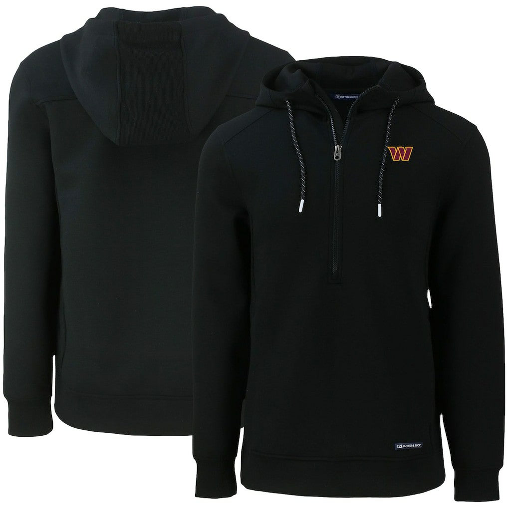 Washington Commanders Cutter & Buck Primary Mark Roam Eco Recycled Half-Zip Pullover Hoodie - Black outlet