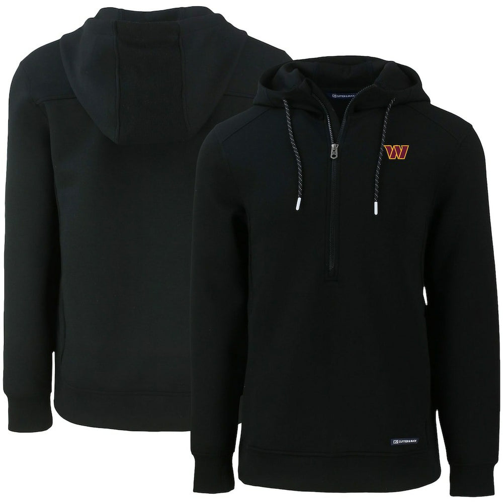 Washington Commanders Cutter & Buck Primary Mark Roam Eco Recycled Half-Zip Pullover Hoodie - Black outlet
