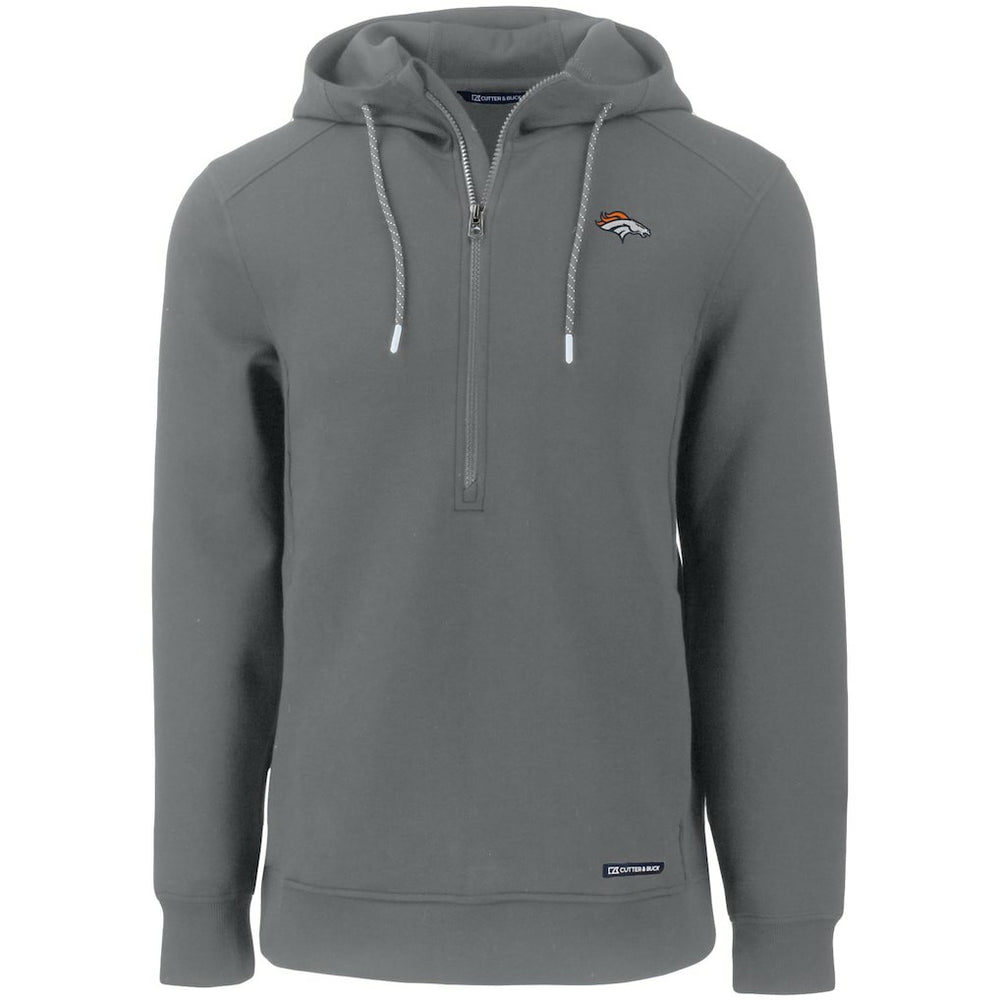 Denver Broncos Cutter & Buck Primary Mark Roam Eco Recycled Half-Zip Pullover Hoodie - Gray sale