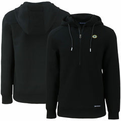Green Bay Packers Cutter & Buck Primary Mark Roam Eco Recycled Half-Zip Pullover Hoodie - Black for sale