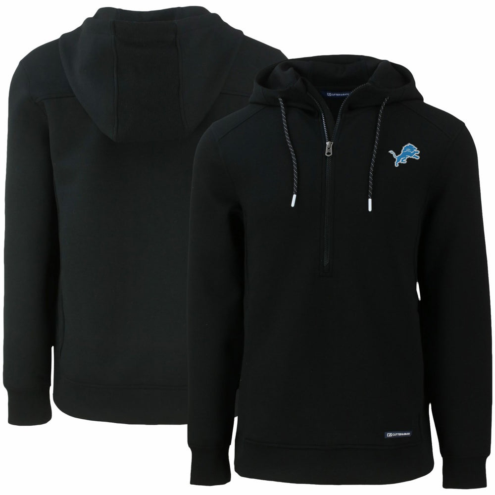 Detroit Lions Cutter & Buck Primary Mark Roam Eco Recycled Half-Zip Pullover Hoodie - Black discount