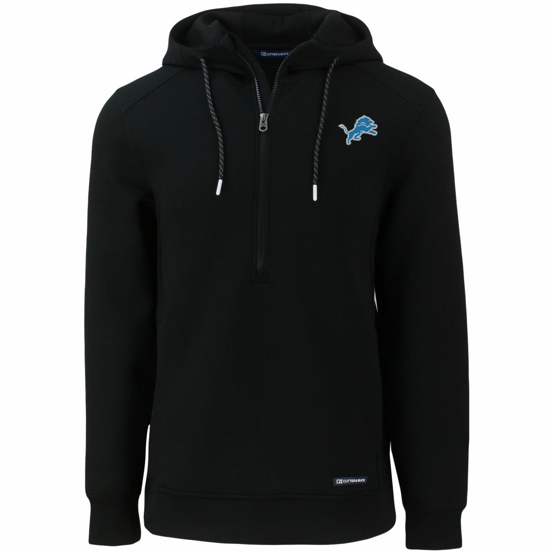 Detroit Lions Cutter & Buck Primary Mark Roam Eco Recycled Half-Zip Pullover Hoodie - Black discount