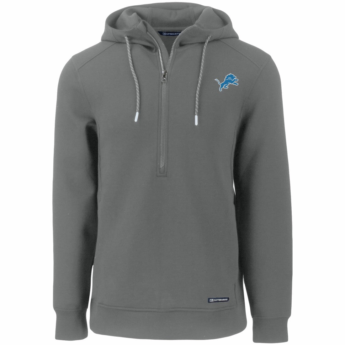 Detroit Lions Cutter & Buck Primary Mark Roam Eco Recycled Half-Zip Pullover Hoodie - Gray for sale