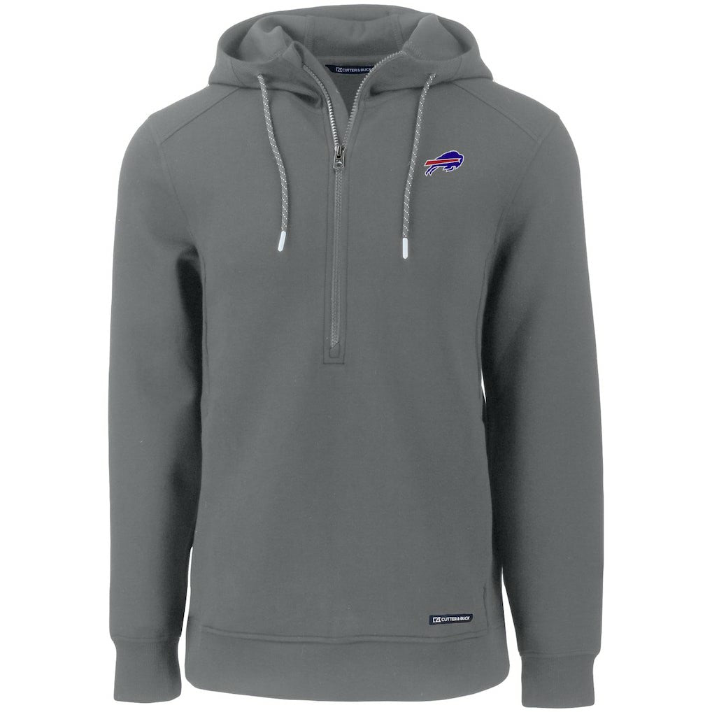 Buffalo Bills Cutter & Buck Primary Mark Roam Eco Recycled Half-Zip Pullover Hoodie - Gray discount