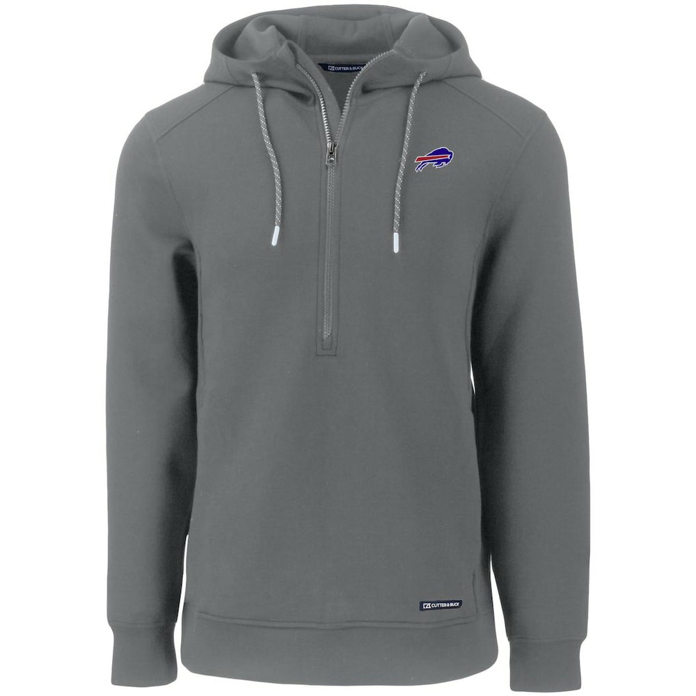 Buffalo Bills Cutter & Buck Primary Mark Roam Eco Recycled Half-Zip Pullover Hoodie - Gray discount
