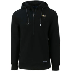 Baltimore Ravens Cutter & Buck Primary Mark Roam Eco Recycled Half-Zip Pullover Hoodie - Black on sale