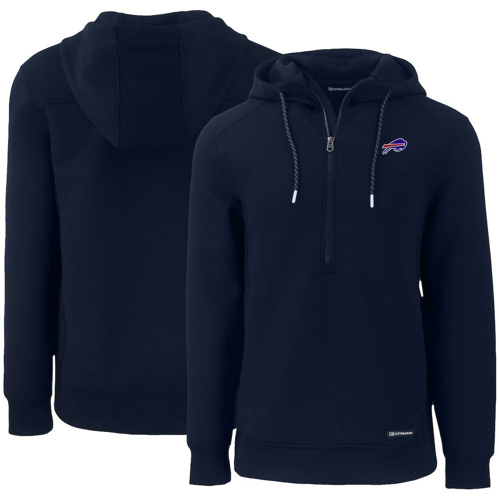 Buffalo Bills Cutter & Buck Primary Mark Roam Eco Recycled Half-Zip Pullover Hoodie - Navy outlet