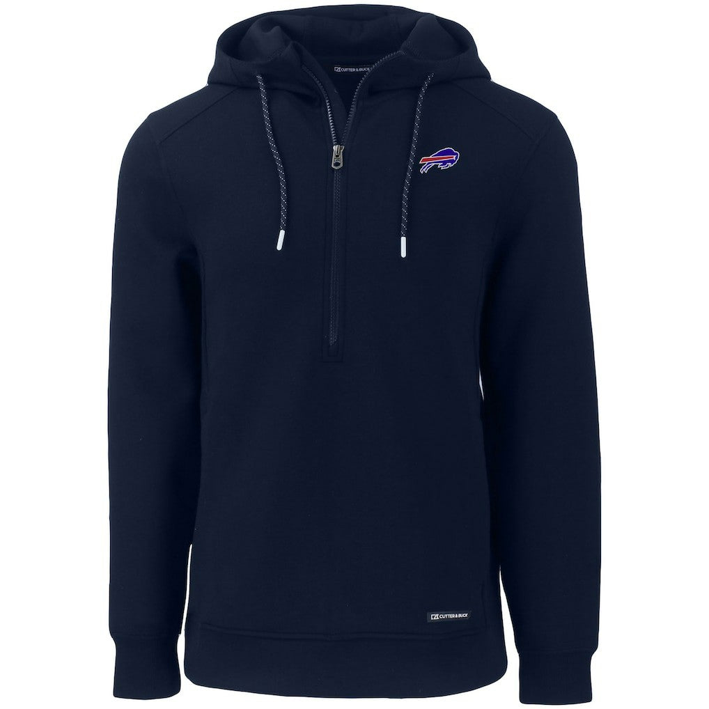 Buffalo Bills Cutter & Buck Primary Mark Roam Eco Recycled Half-Zip Pullover Hoodie - Navy outlet
