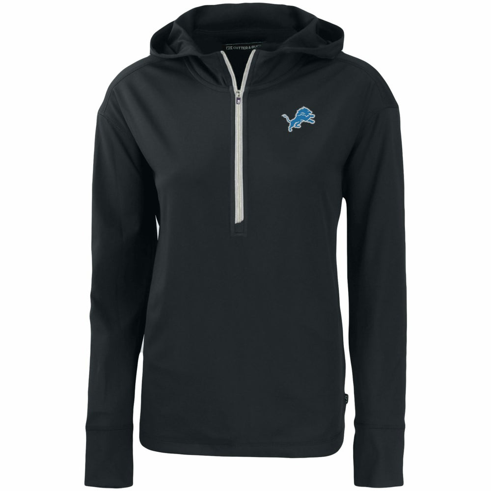 Detroit Lions Cutter & Buck Women's Primary Mark Daybreak Eco Recycled Half-Zip Hoodie - Black on sale
