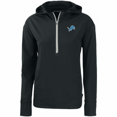 Detroit Lions Cutter & Buck Women's Primary Mark Daybreak Eco Recycled Half-Zip Hoodie - Black on sale
