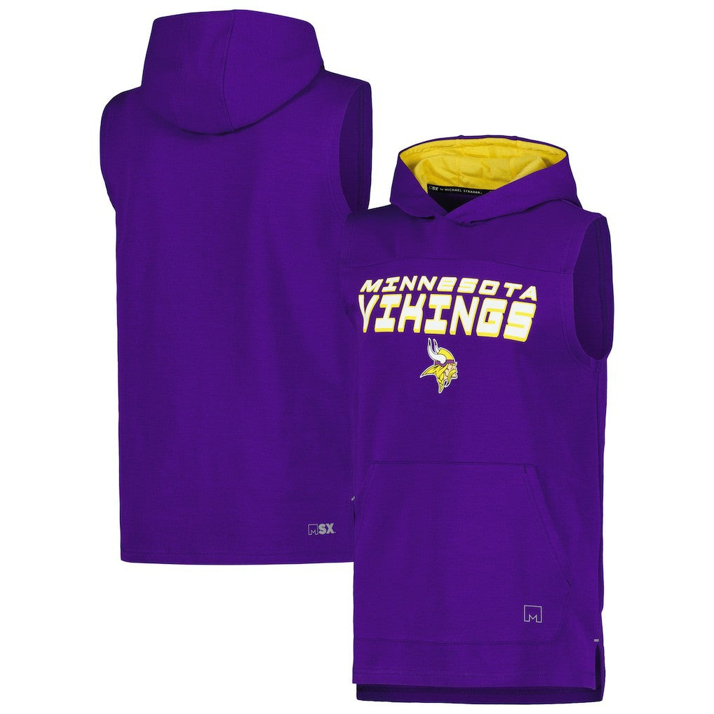 Minnesota Vikings MSX by Michael Strahan Captain Sleeveless Hoodie T-Shirt - Purple on sale