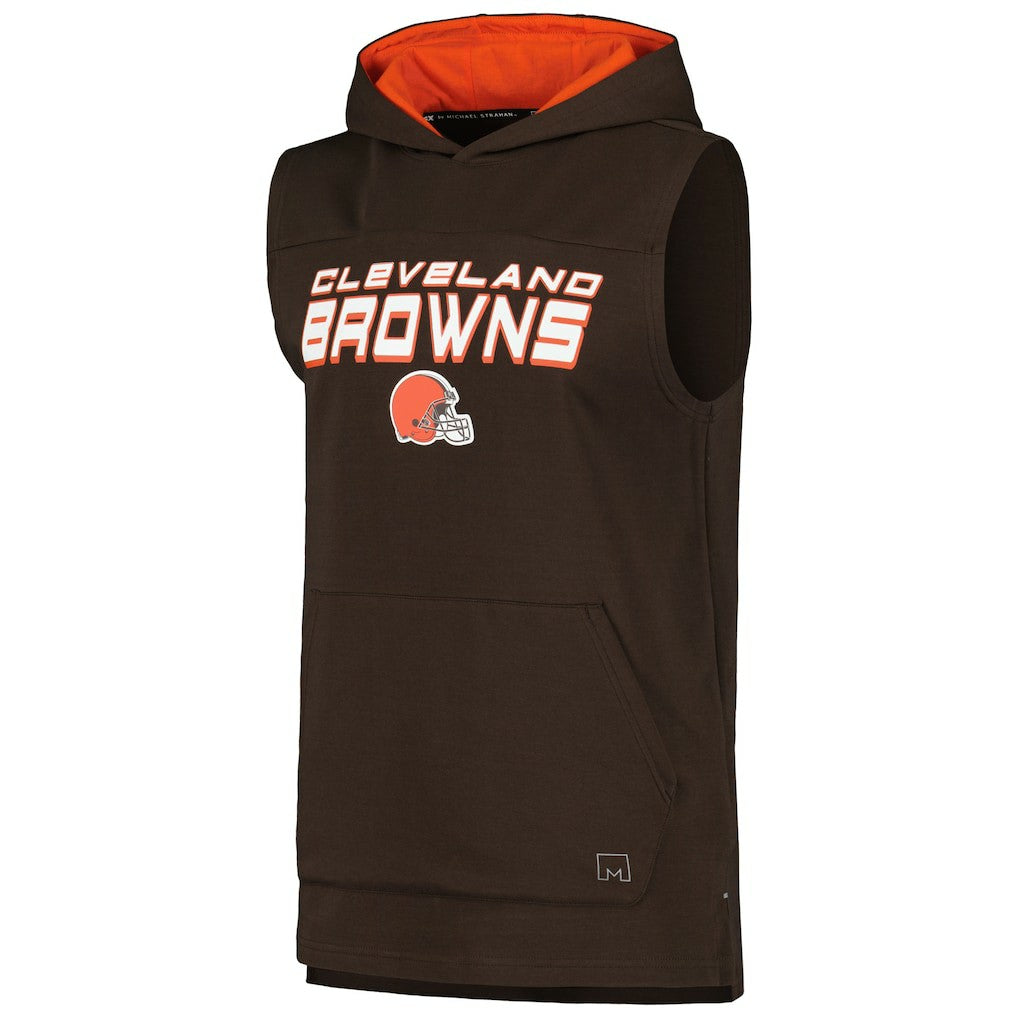 Cleveland Browns MSX by Michael Strahan Captain Sleeveless Hoodie T-Shirt - Brown discount