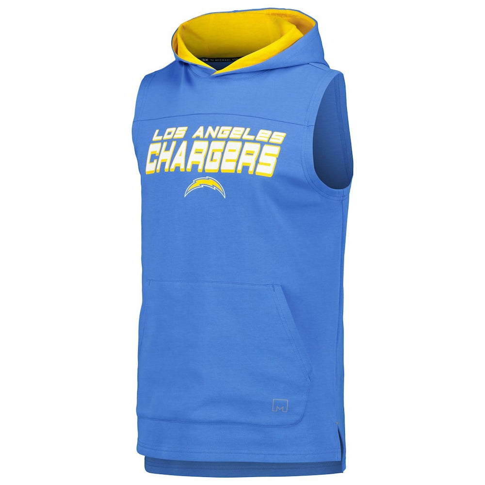 Los Angeles Chargers MSX by Michael Strahan Captain Sleeveless Hoodie T-Shirt - Powder Blue cheap
