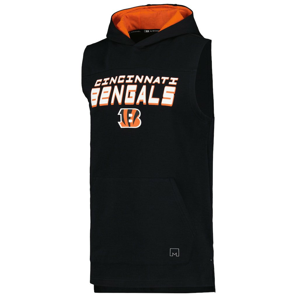 Cincinnati Bengals MSX by Michael Strahan Captain Sleeveless Hoodie T-Shirt - Black on sale