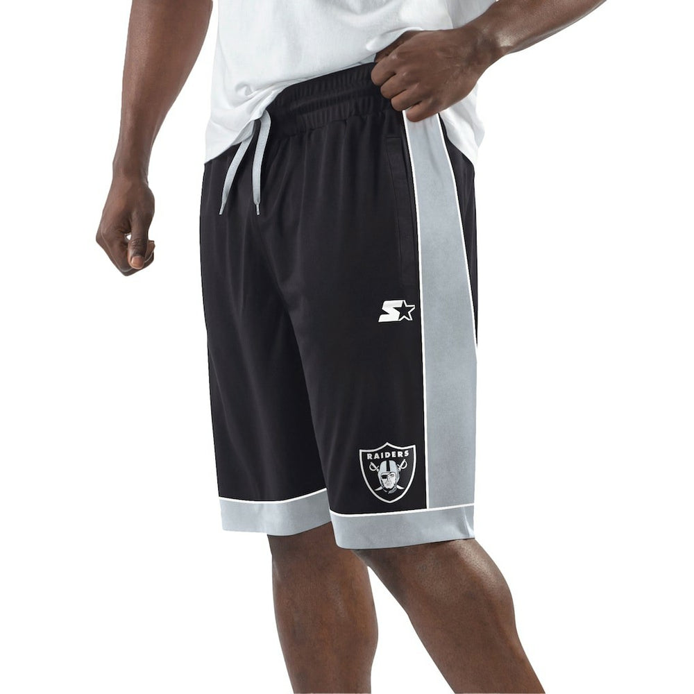 Las Vegas Raiders Starter Fan Favorite Fashion Shorts - Black/Silver on sale