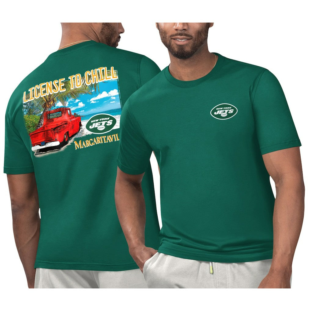 New York Jets Margaritaville Licensed to Chill T-Shirt - Green sale