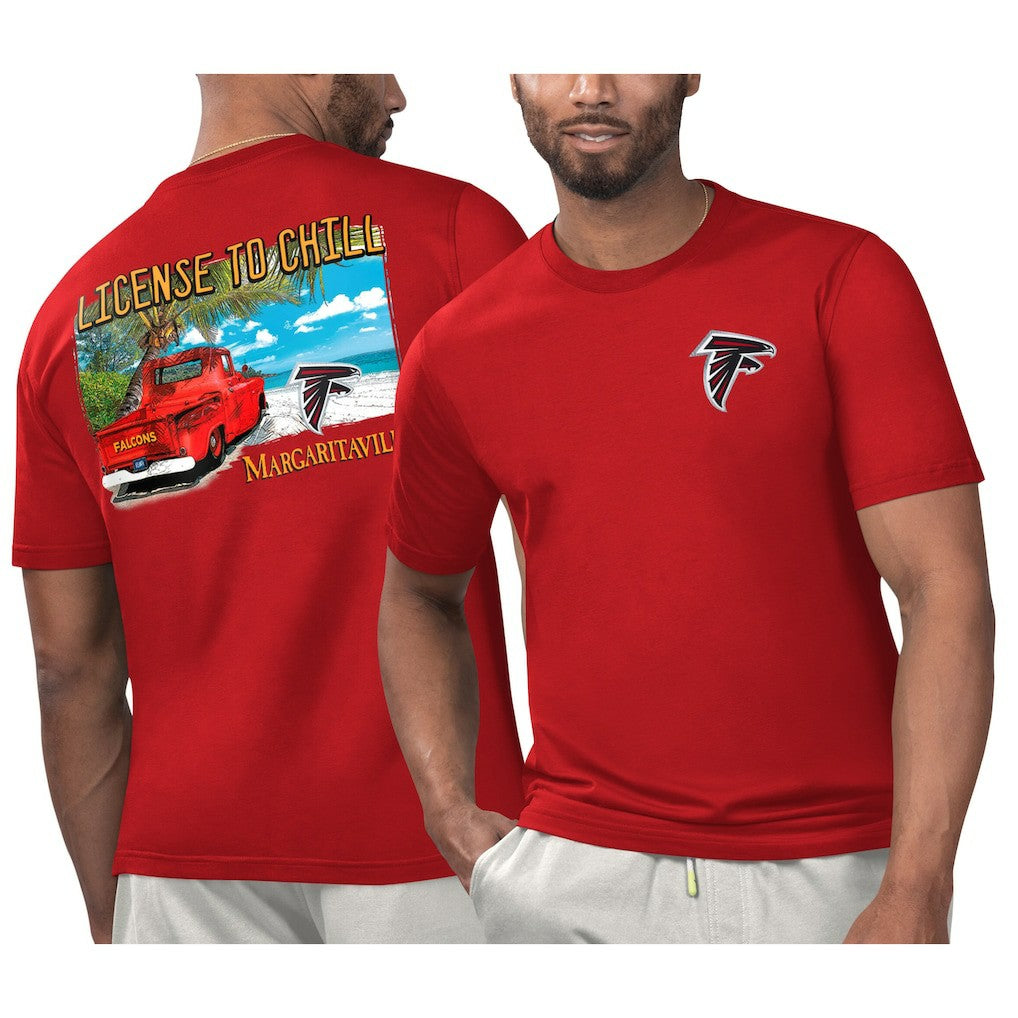 Atlanta Falcons Margaritaville Licensed to Chill T-Shirt - Red on sale