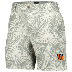 Cincinnati Bengals Margaritaville Sandwashed Monstera Print Amphib Shorts - Gray for sale