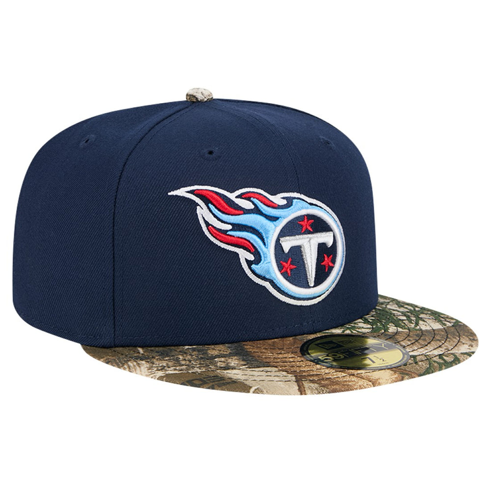 New Era Tennessee Titans Navy Active Two-Tone Camo 59FIFTY Fitted Hat on sale